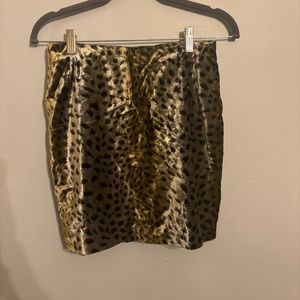 CALVIN KLEIN Women's Silk Leopard Print Mini Skirt